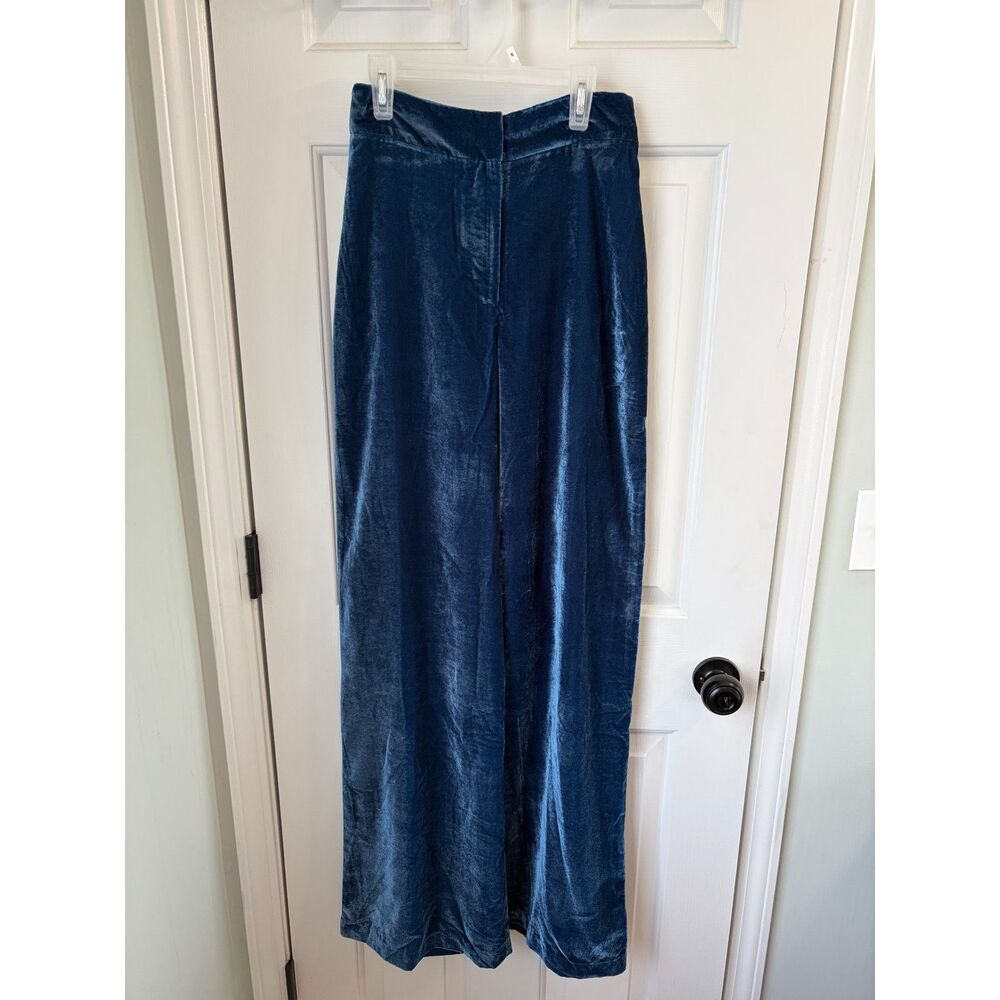 NWT Julia Amory Flare Leg Azure Velvet Fall Holiday Pant Size XS